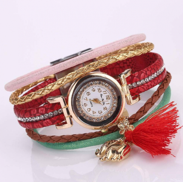 Jam digital dengan tali anyaman tangan